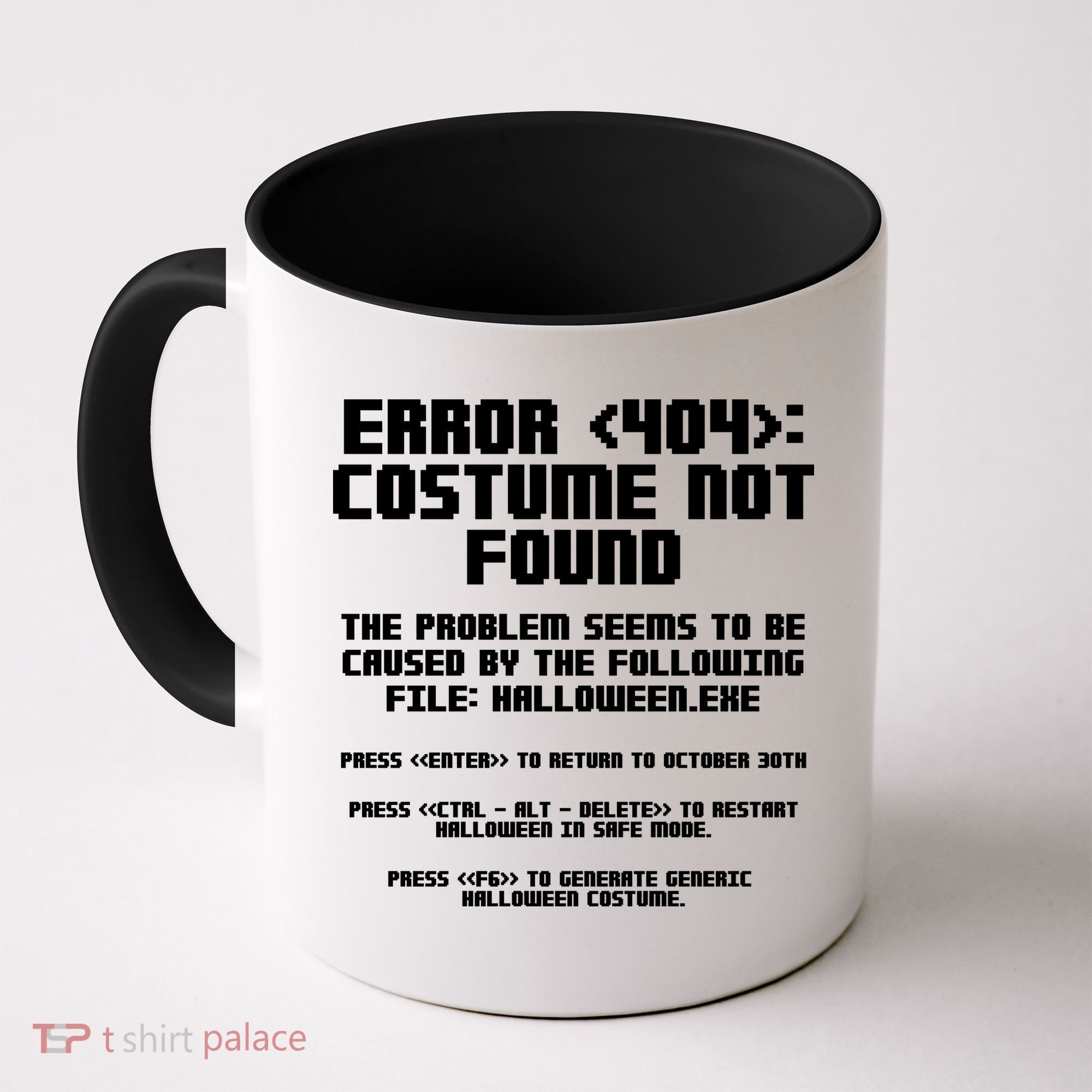 Error 404 Costume Not Found Funny Halloween Coffee Mug