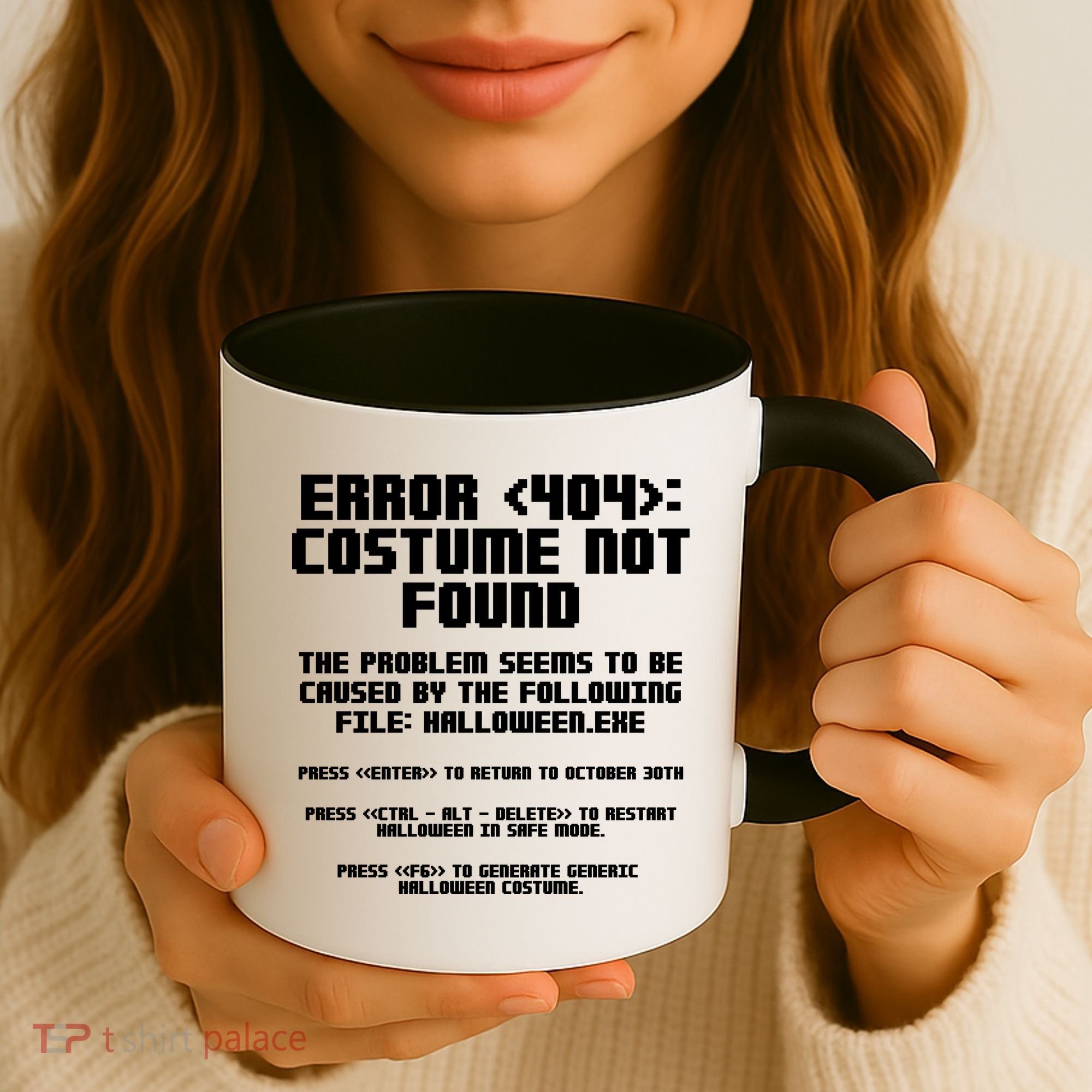 Error 404 Costume Not Found Funny Halloween Coffee Mug