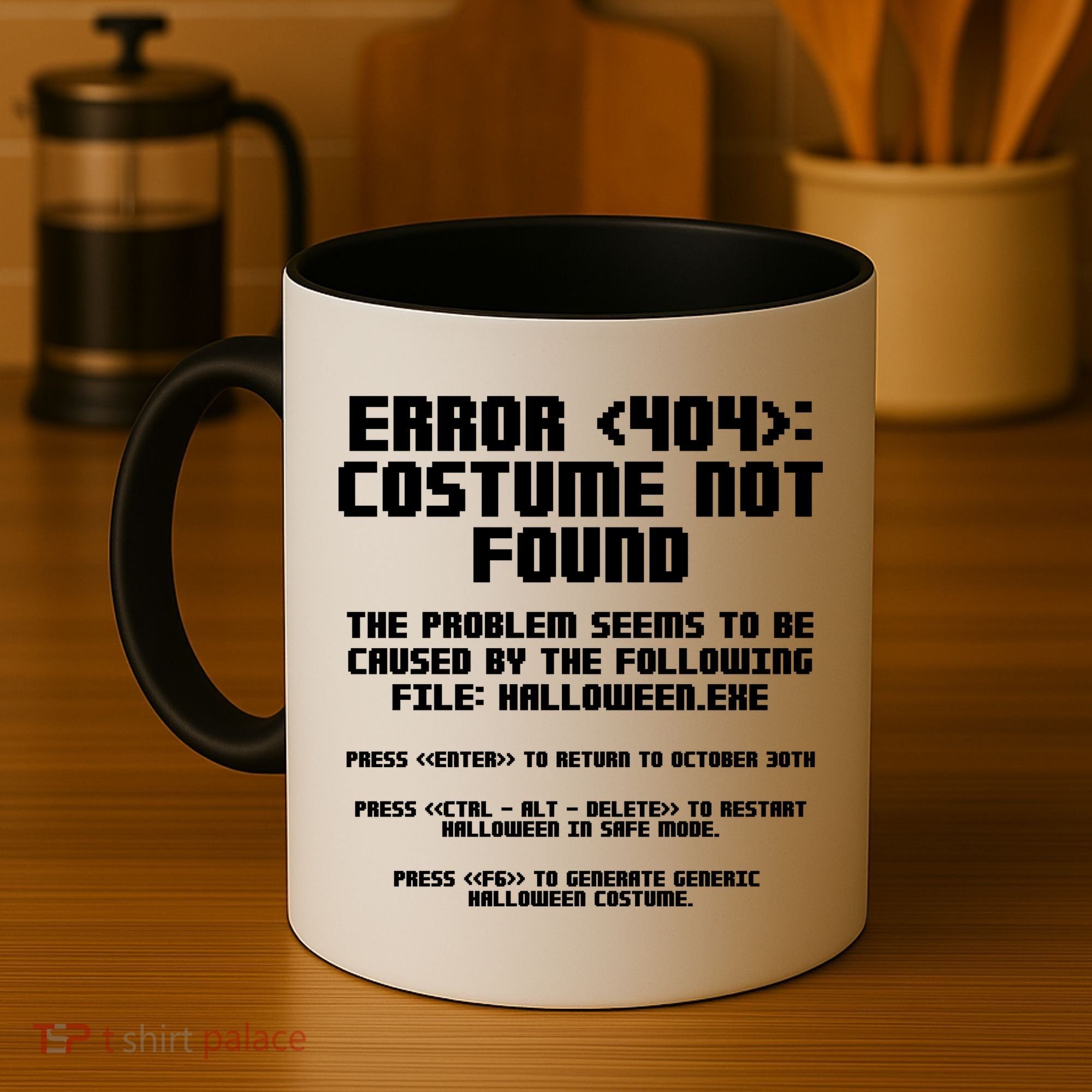 Error 404 Costume Not Found Funny Halloween Coffee Mug