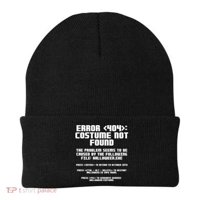 Error 404 Costume Not Found Funny Halloween Beanie