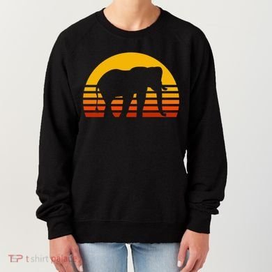 Elephant Retro Sunset Elephant Gift Women's Sweatshirt