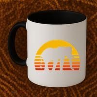 Elephant Retro Sunset Elephant Gift Coffee Mug thumb 2