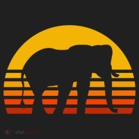 Elephant Retro Sunset Elephant Gift Hat thumb 2