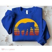 Elephant Retro Sunset Elephant Gift Sweatshirt thumb 2