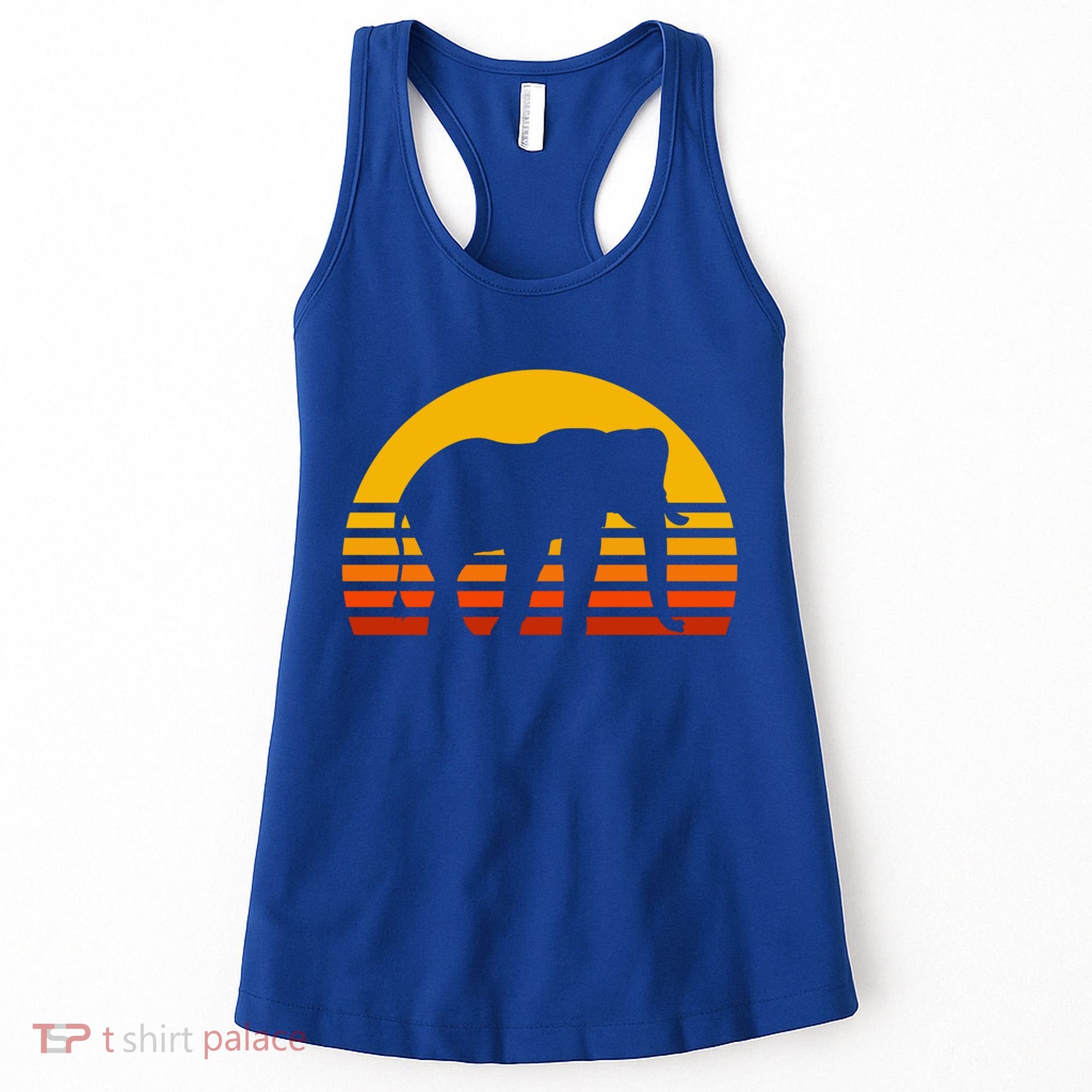 Elephant Retro Sunset Elephant Gift Women's Tank Top
