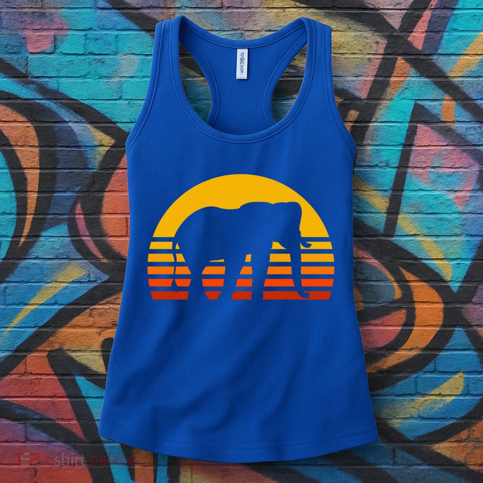Elephant Retro Sunset Elephant Gift Women's Tank Top