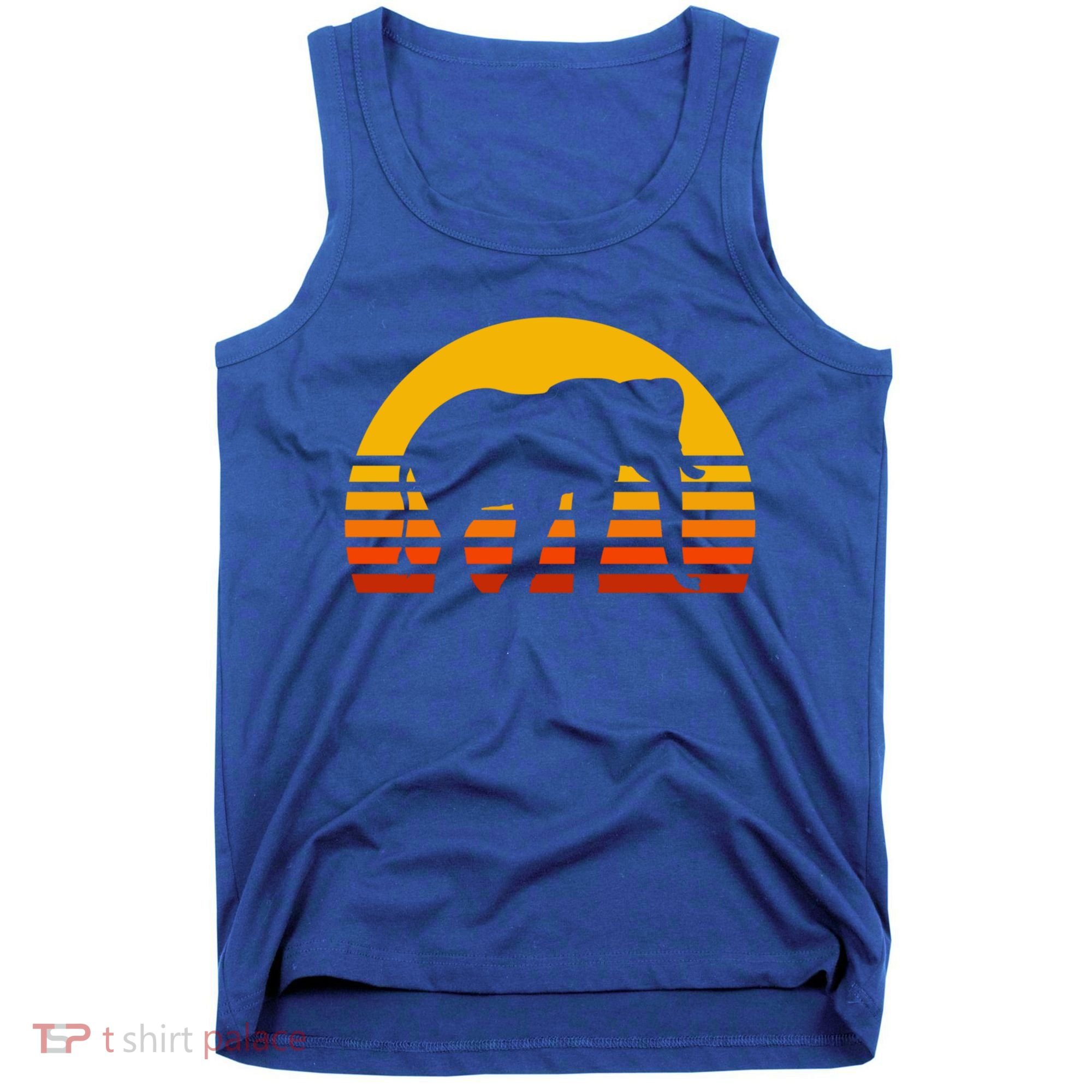 Elephant Retro Sunset Elephant Gift Tank Top