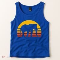 Elephant Retro Sunset Elephant Gift Tank Top thumb 2