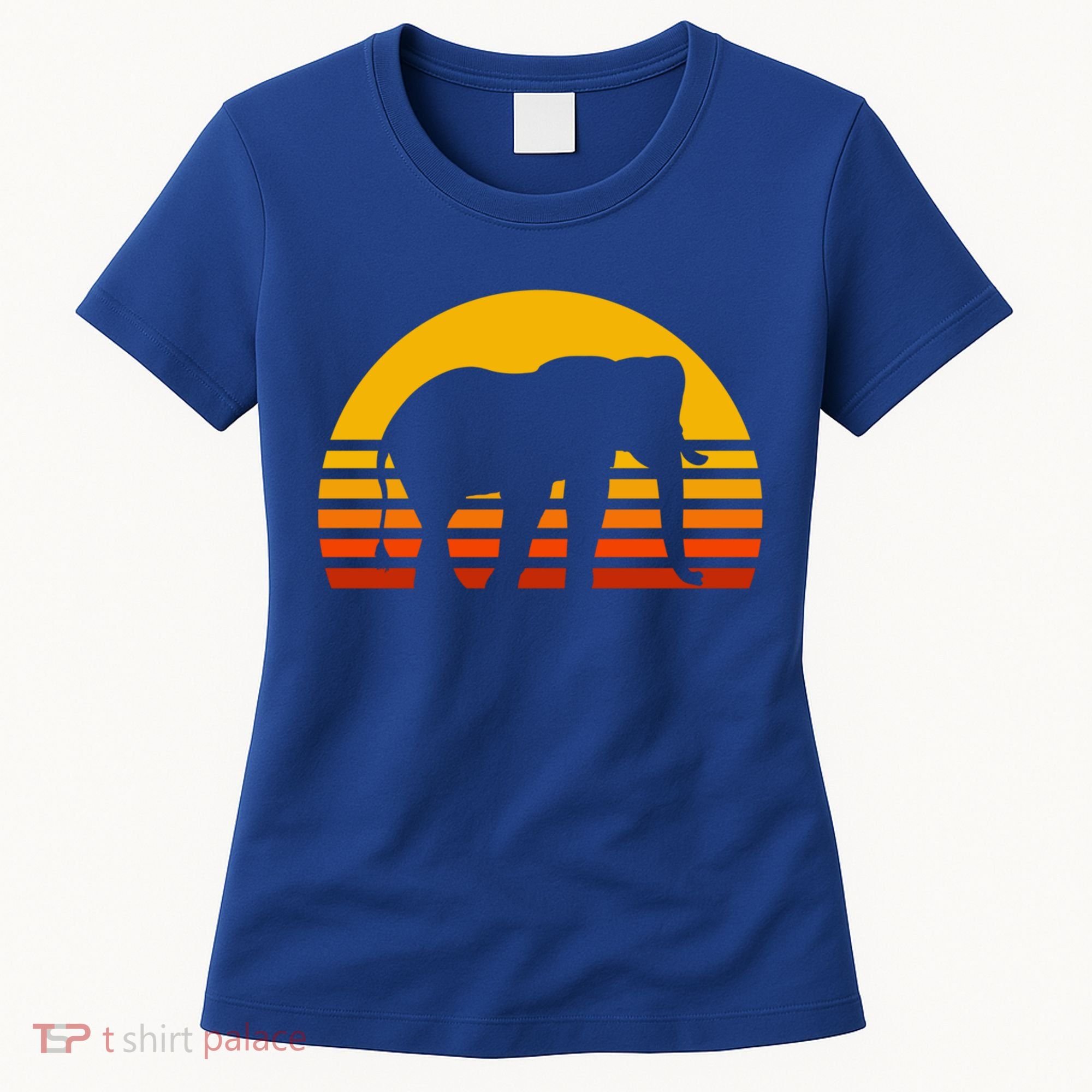 Elephant Retro Sunset Elephant Gift Women's T-Shirt