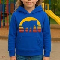 Elephant Retro Sunset Elephant Gift Kids Hoodie thumb 3