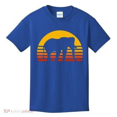 Elephant Retro Sunset Elephant Gift Kids T-Shirt