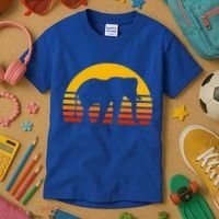 Elephant Retro Sunset Elephant Gift Kids T-Shirt thumb 3