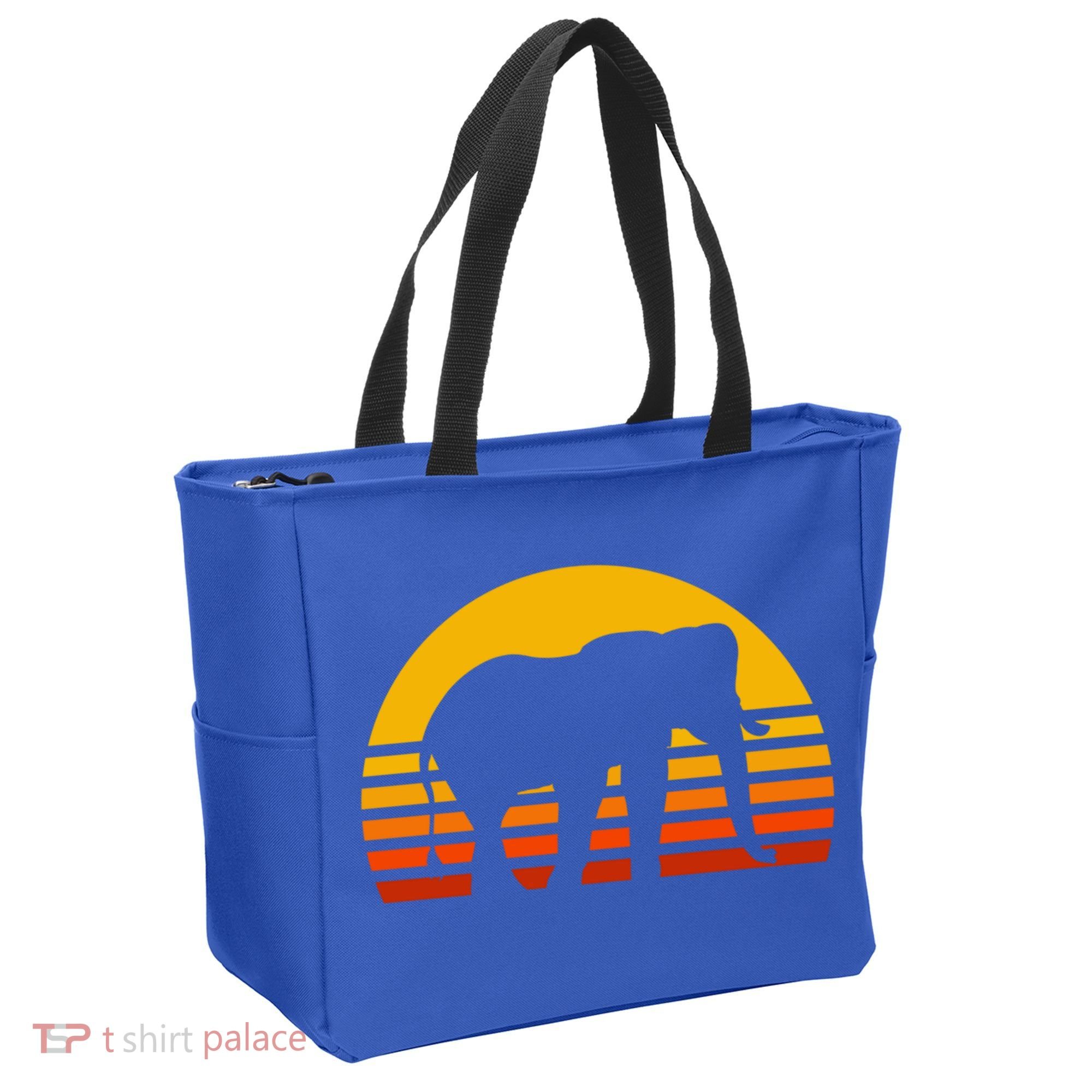 Elephant Retro Sunset Elephant Gift Tote Bag