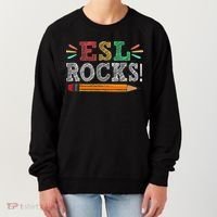 Esl Rocks Teacher Students Funny Back To School Women's Sweatshirt thumb 0