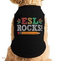 Esl Rocks Teacher Students Funny Back To School Doggie Tank thumb 0