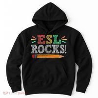 Esl Rocks Teacher Students Funny Back To School Hoodie thumb 0