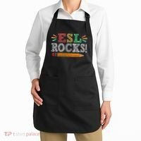 Esl Rocks Teacher Students Funny Back To School Apron thumb 2