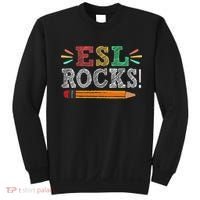 Esl Rocks Teacher Students Funny Back To School Sweatshirt thumb 0