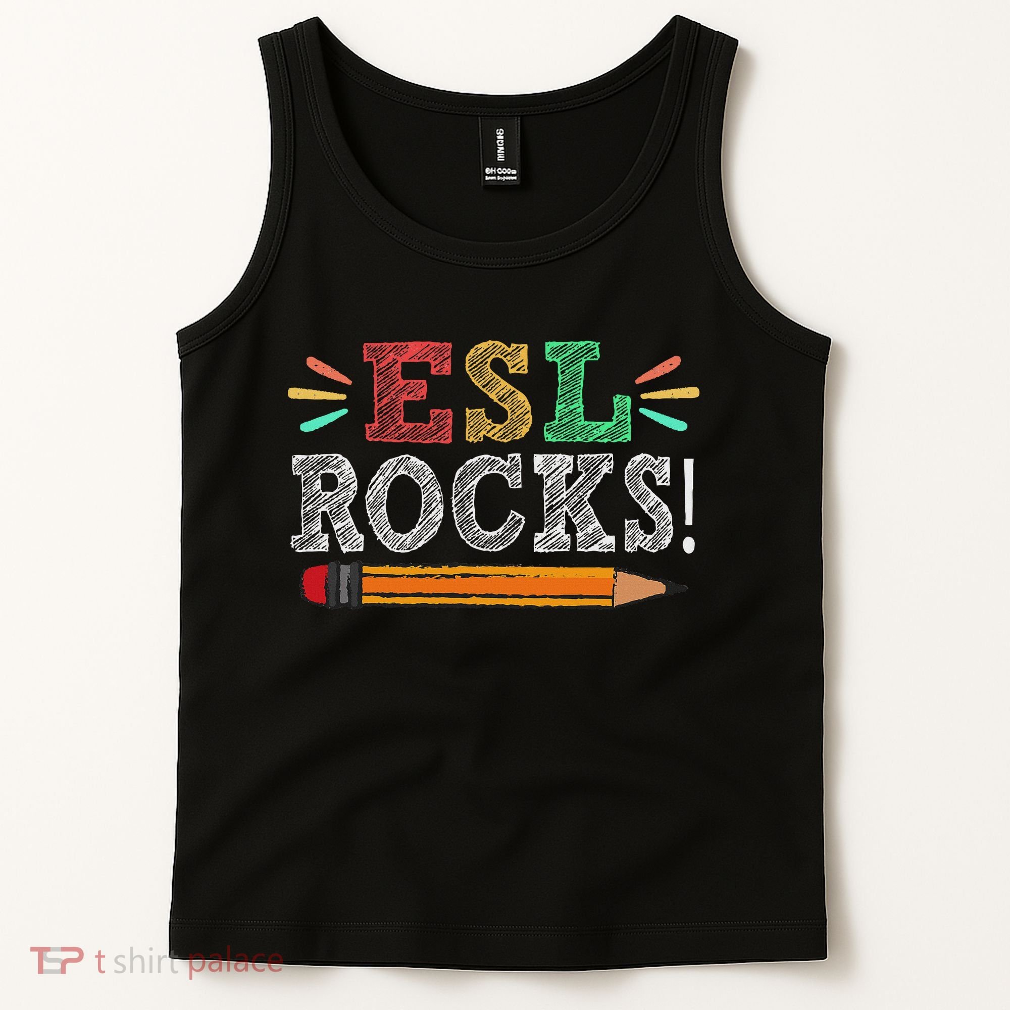 Esl Rocks Teacher Students Funny Back To School Tank Top