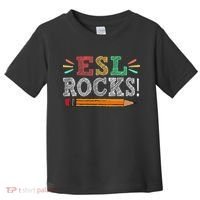Esl Rocks Teacher Students Funny Back To School Toddler T-Shirt thumb 0
