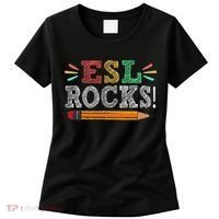 Esl Rocks Teacher Students Funny Back To School Women's T-Shirt thumb 0