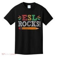 Esl Rocks Teacher Students Funny Back To School Kids T-Shirt thumb 0
