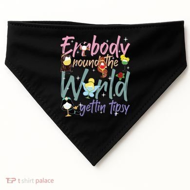 Errbody Round The World Gettin Tipsy Drinking Around The World USA-Made Doggie Bandana