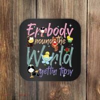 Errbody Round The World Gettin Tipsy Drinking Around The World Coaster thumb 0