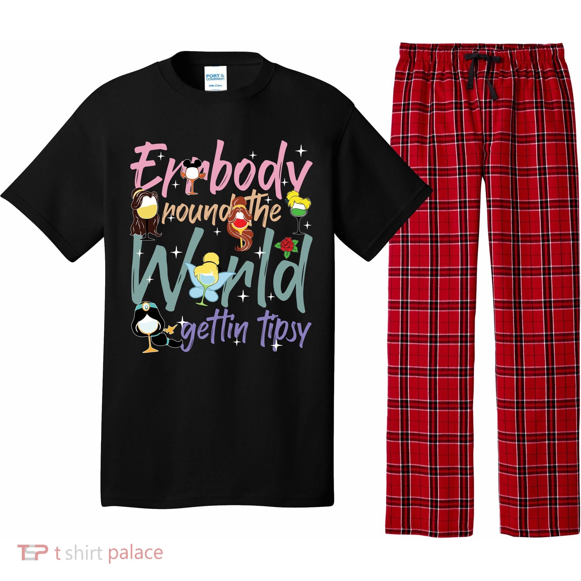 Errbody Round The World Gettin Tipsy Drinking Around The World Pajama Set