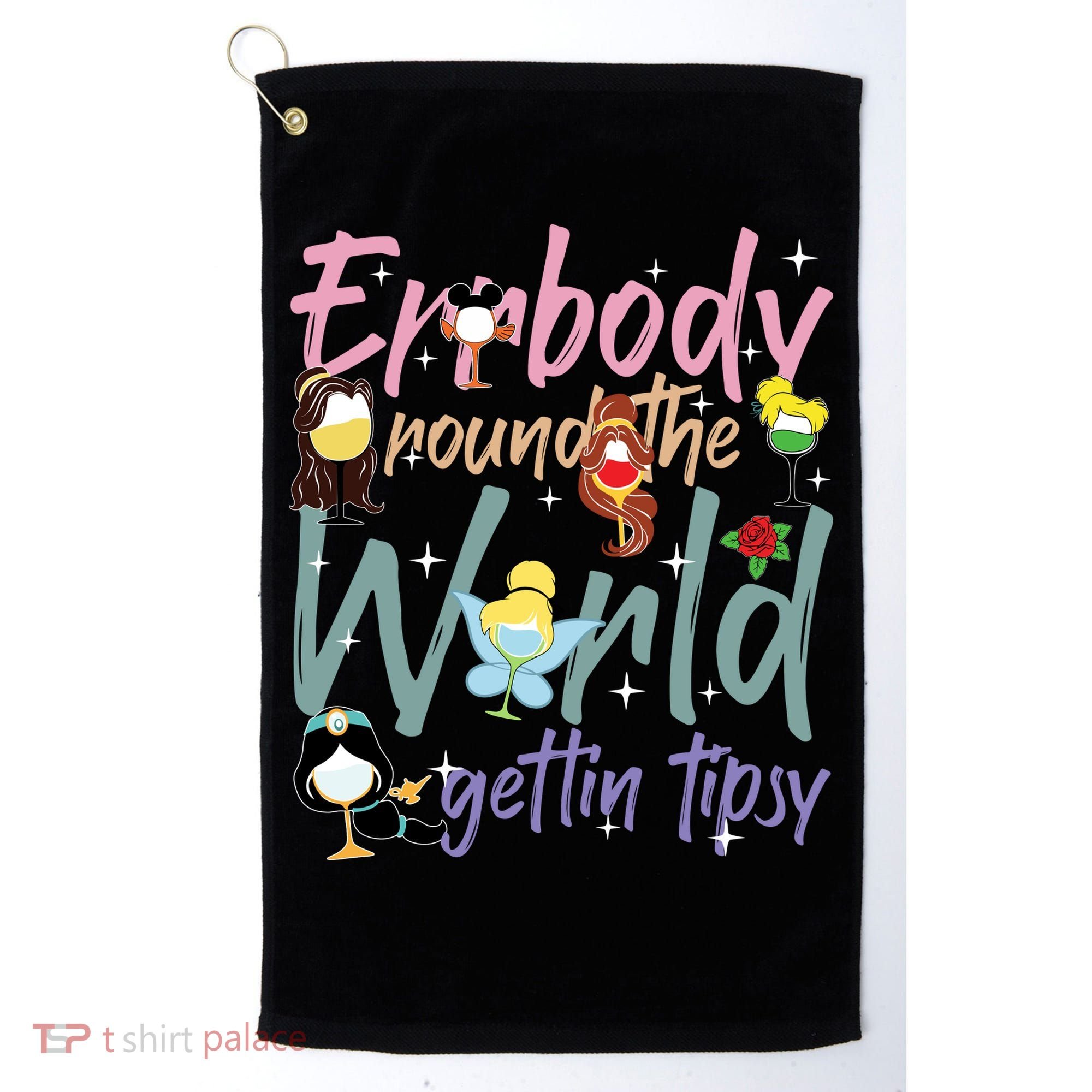 Errbody Round The World Gettin Tipsy Drinking Around The World Golf Towel