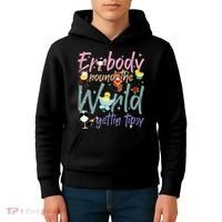 Errbody Round The World Gettin Tipsy Drinking Around The World Kids Hoodie thumb 4