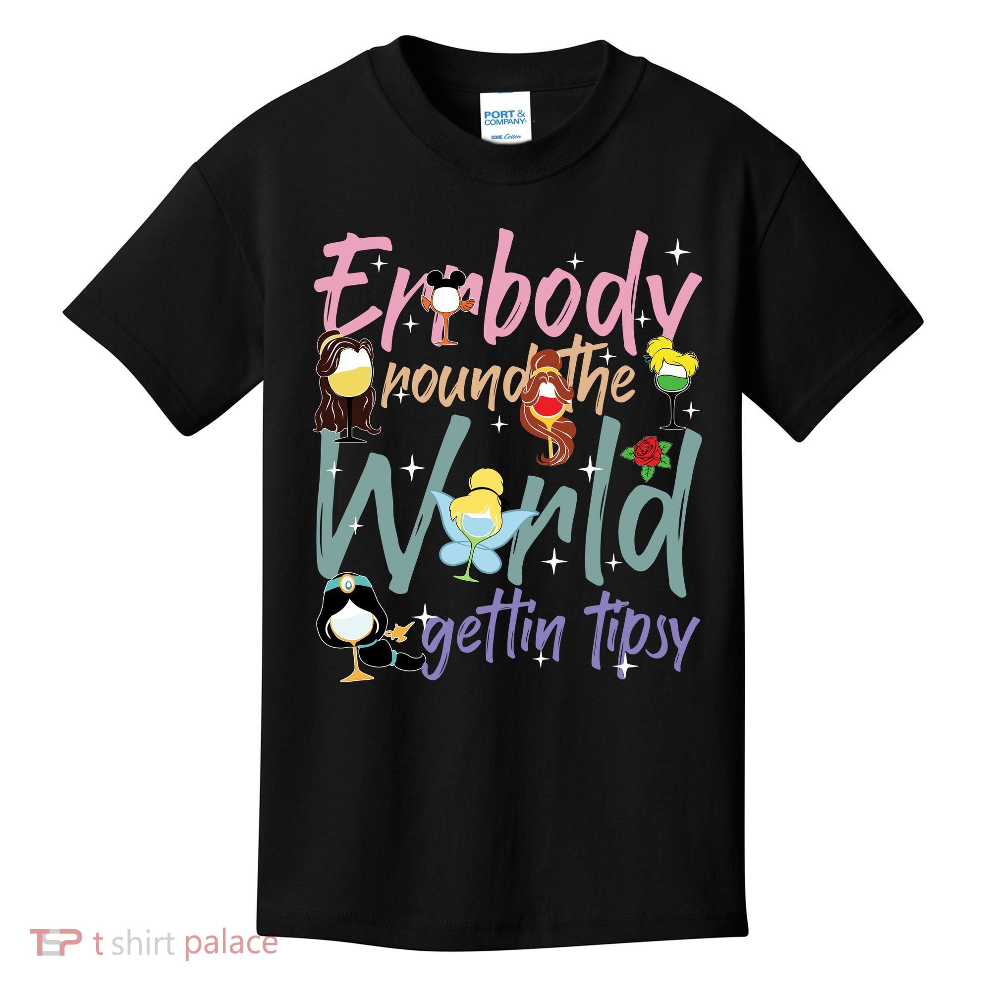 Errbody Round The World Gettin Tipsy Drinking Around The World Kids T-Shirt