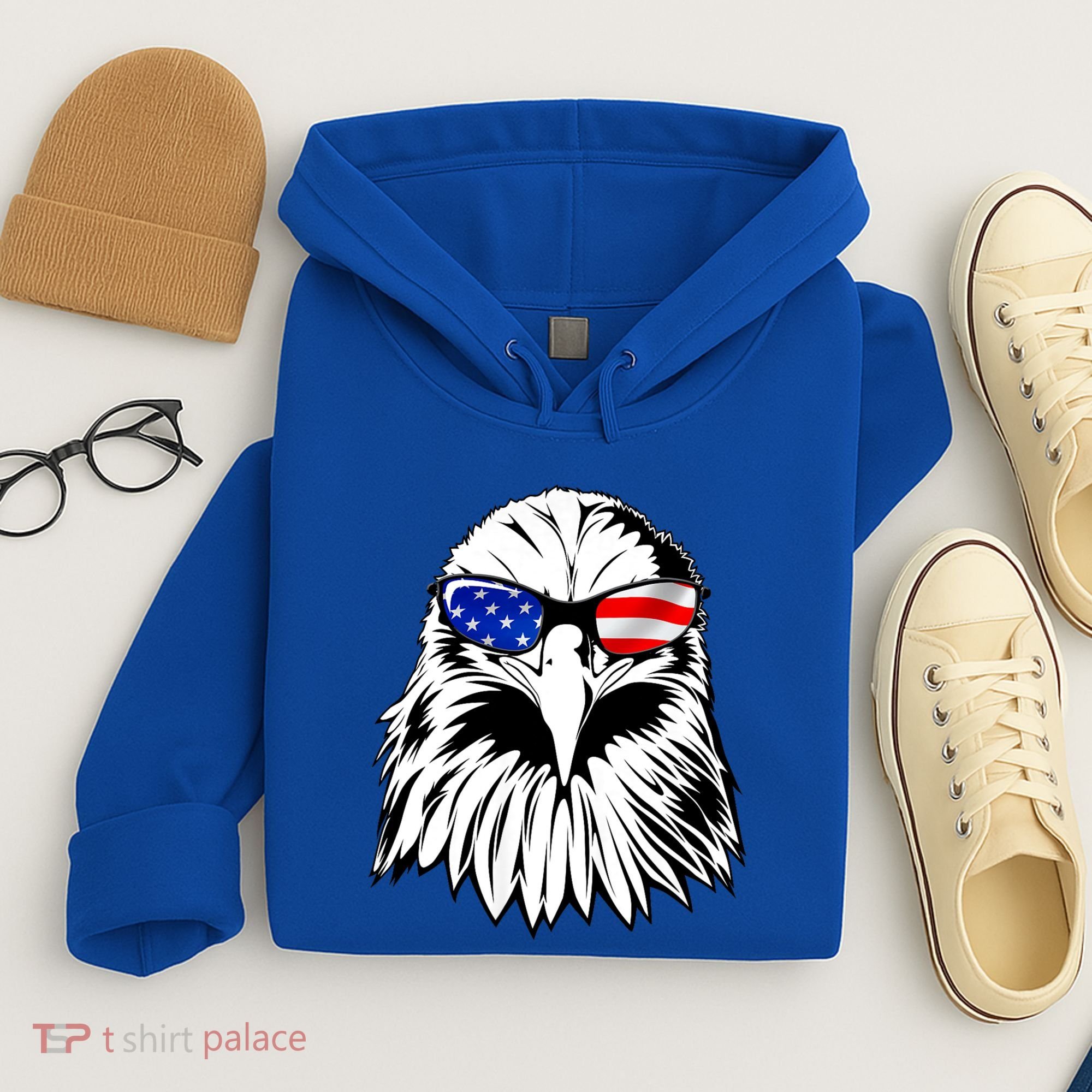 Eagle Sunglasses 4th Of July American Flag Hoodie