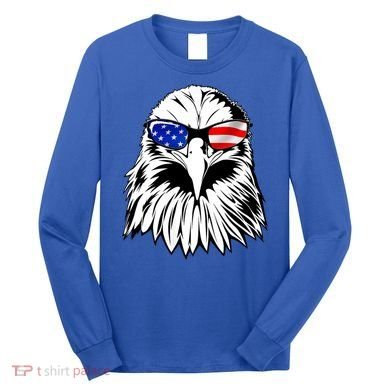 Eagle Sunglasses 4th Of July American Flag Long Sleeve Shirt