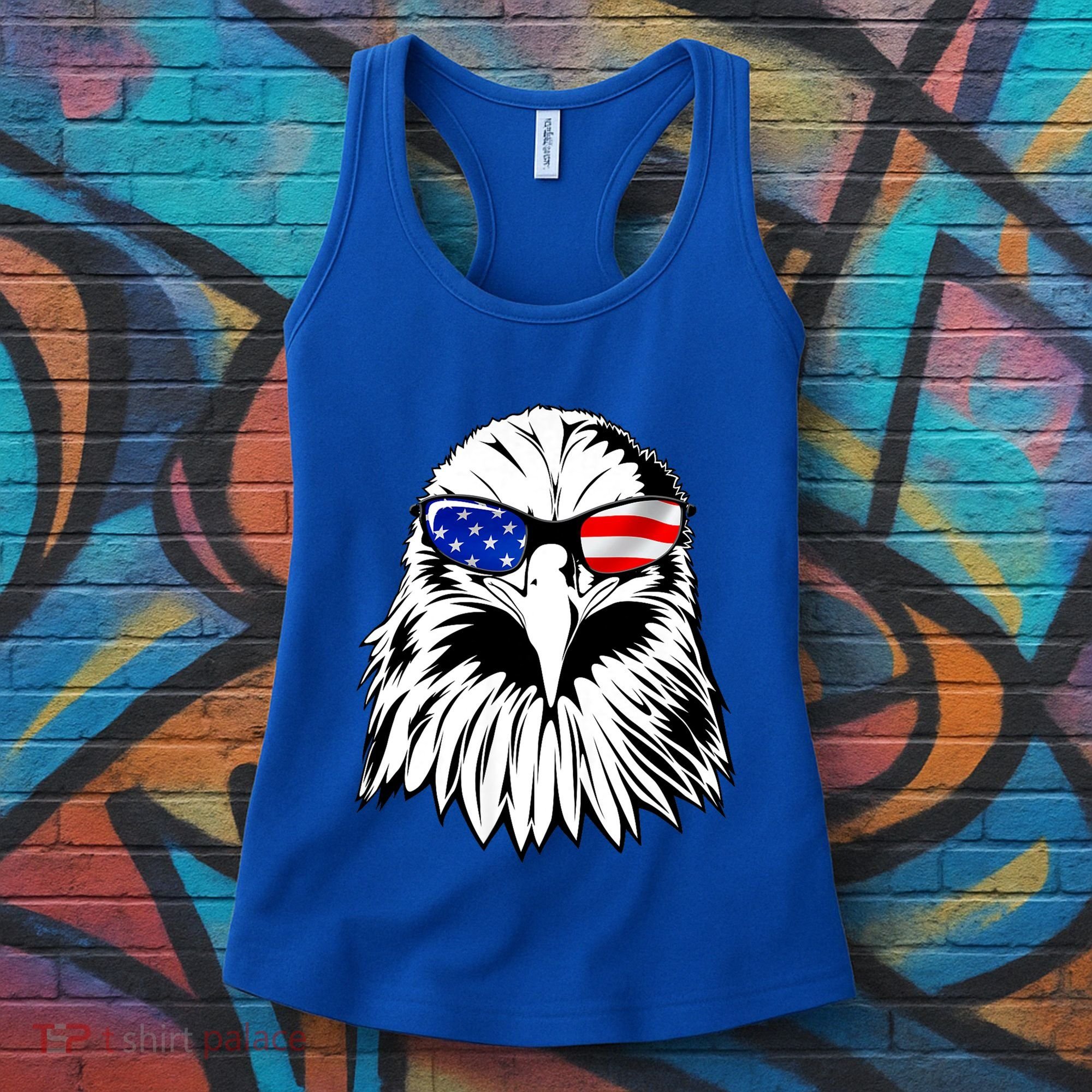 Eagle Sunglasses 4th Of July American Flag Women's Tank Top