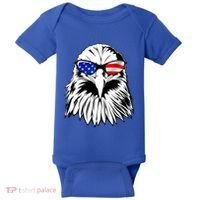 Eagle Sunglasses 4th Of July American Flag Baby Bodysuit thumb 0