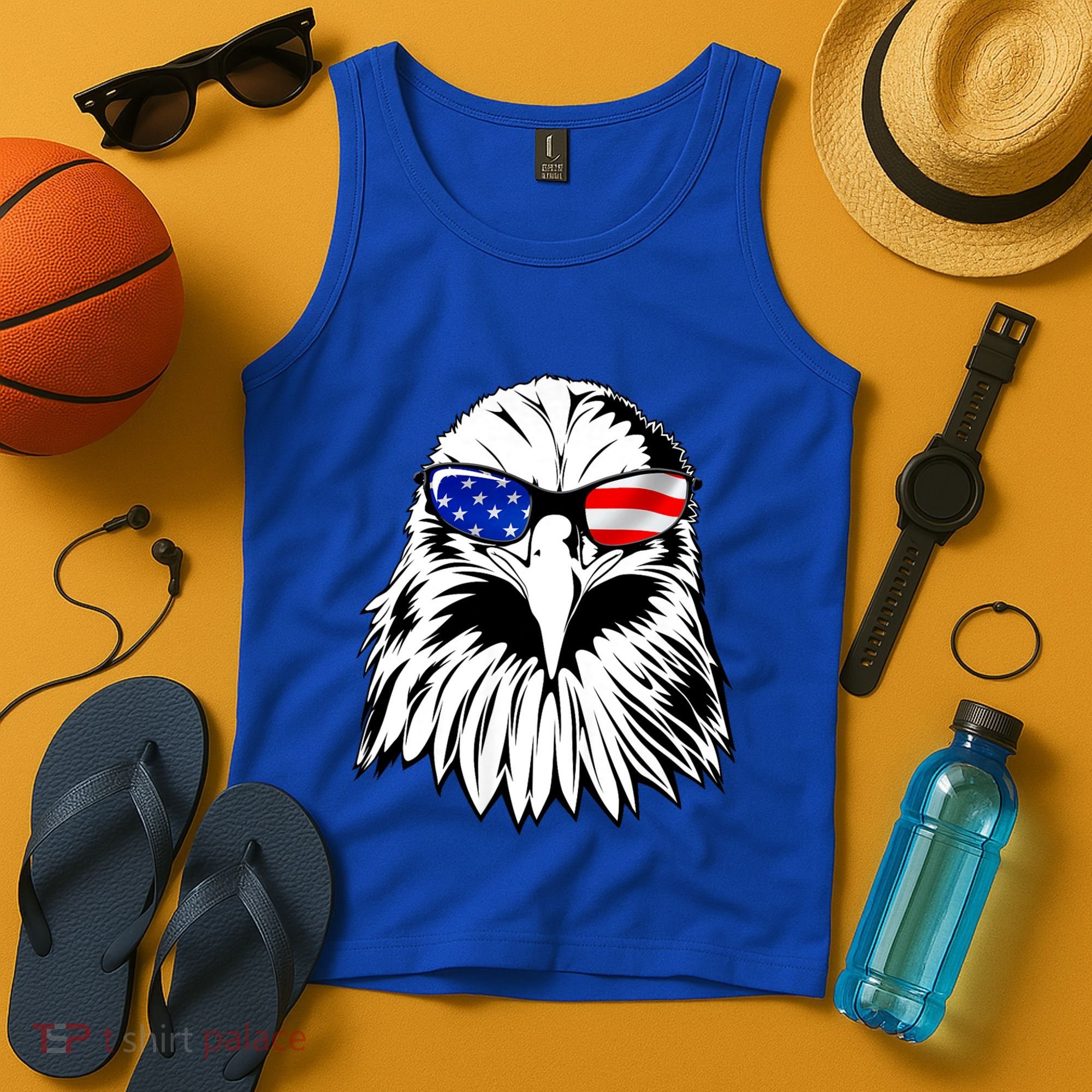Eagle Sunglasses 4th Of July American Flag Tank Top