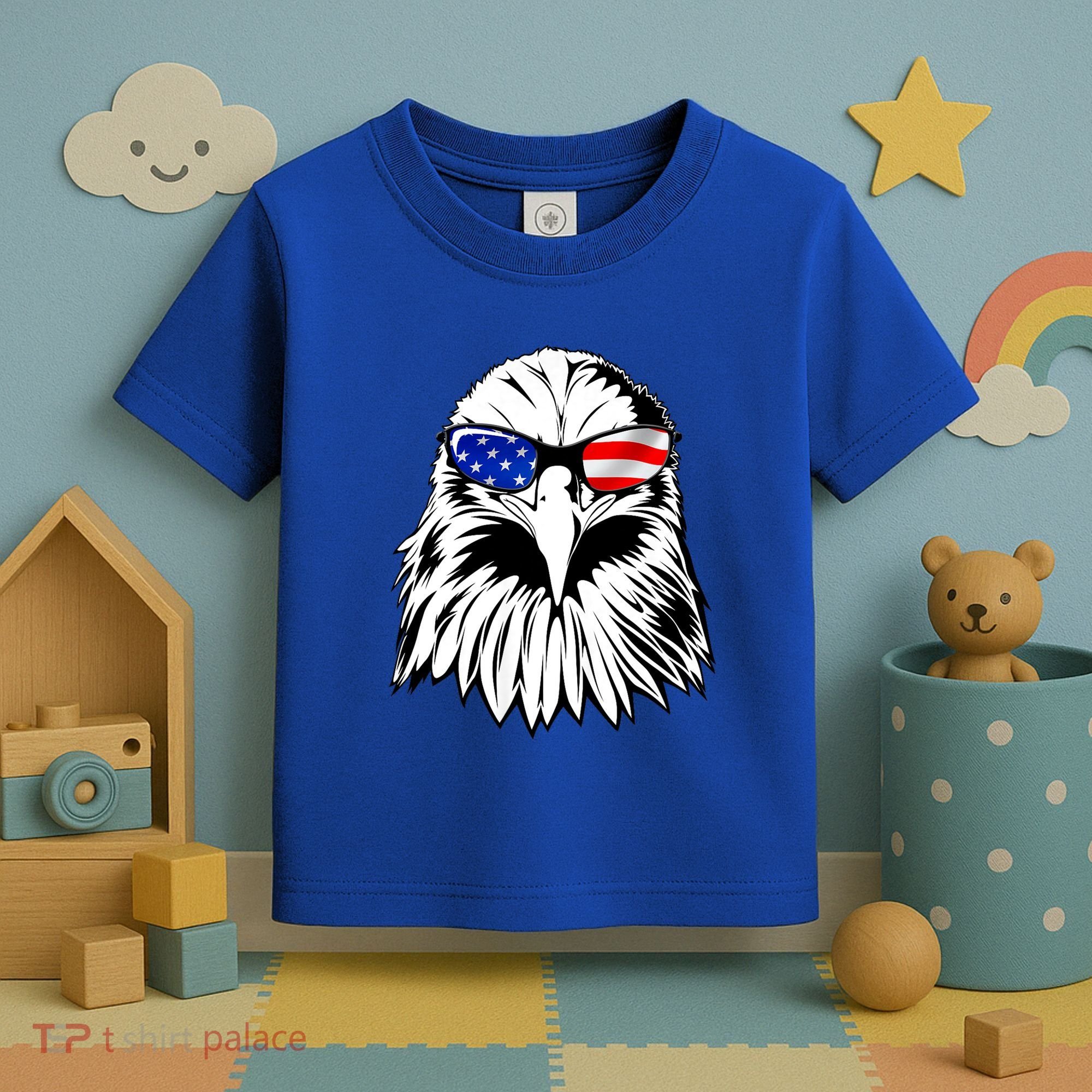 Eagle Sunglasses 4th Of July American Flag Toddler T-Shirt