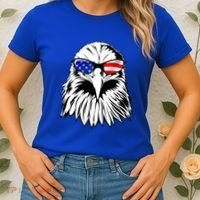 Eagle Sunglasses 4th Of July American Flag Women's T-Shirt thumb 2