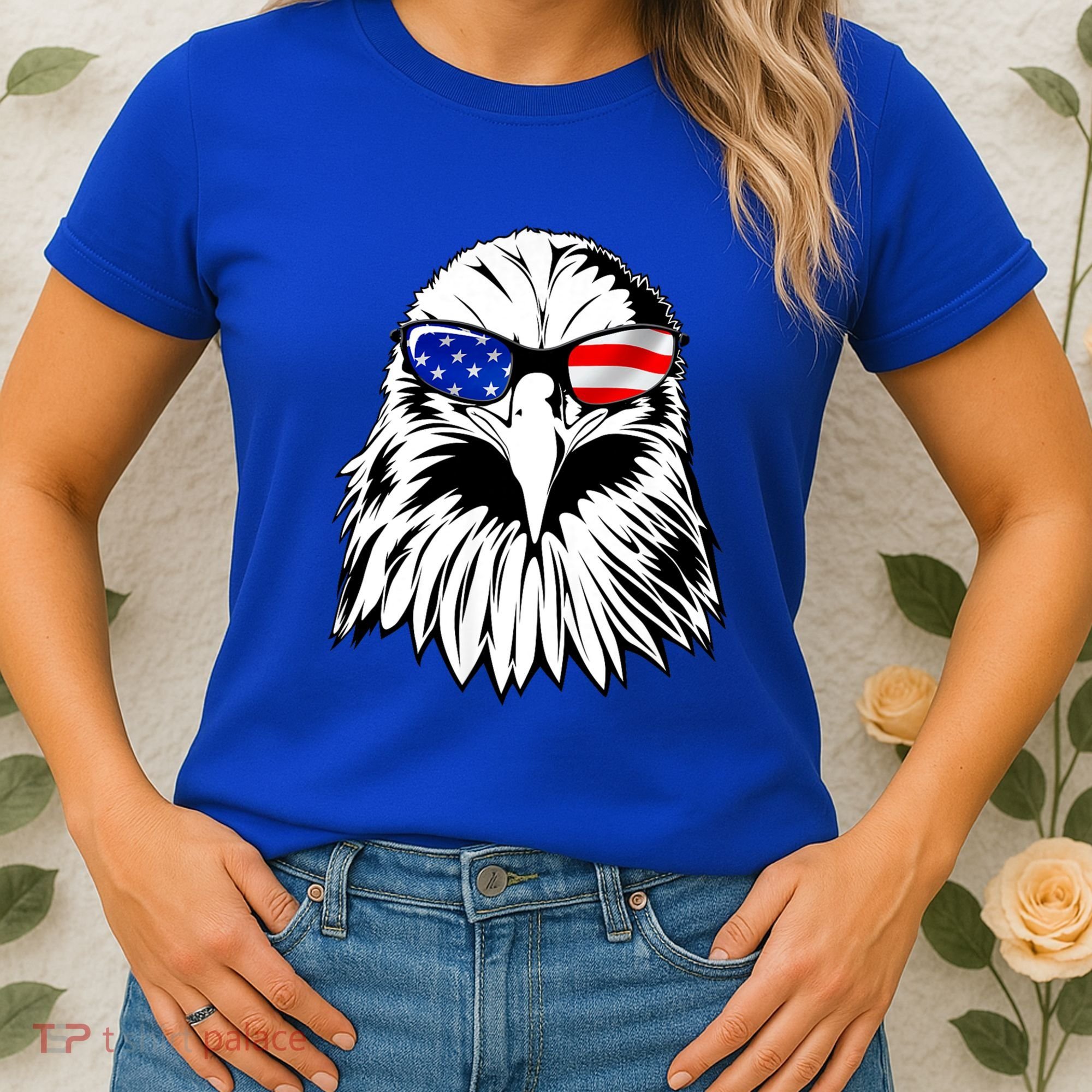 Eagle Sunglasses 4th Of July American Flag Women's T-Shirt