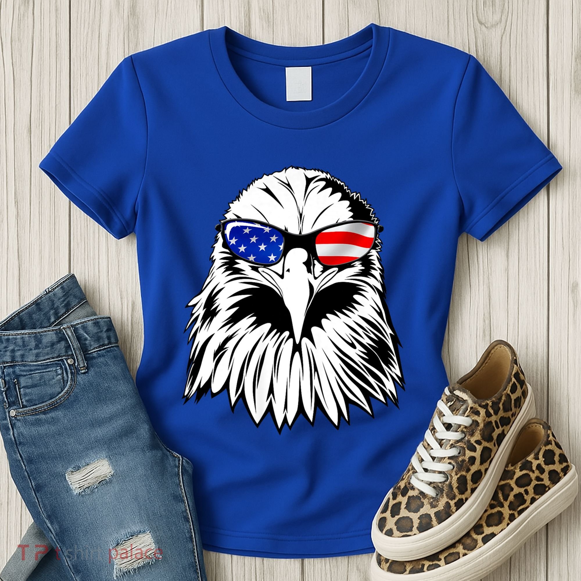 Eagle Sunglasses 4th Of July American Flag Women's T-Shirt