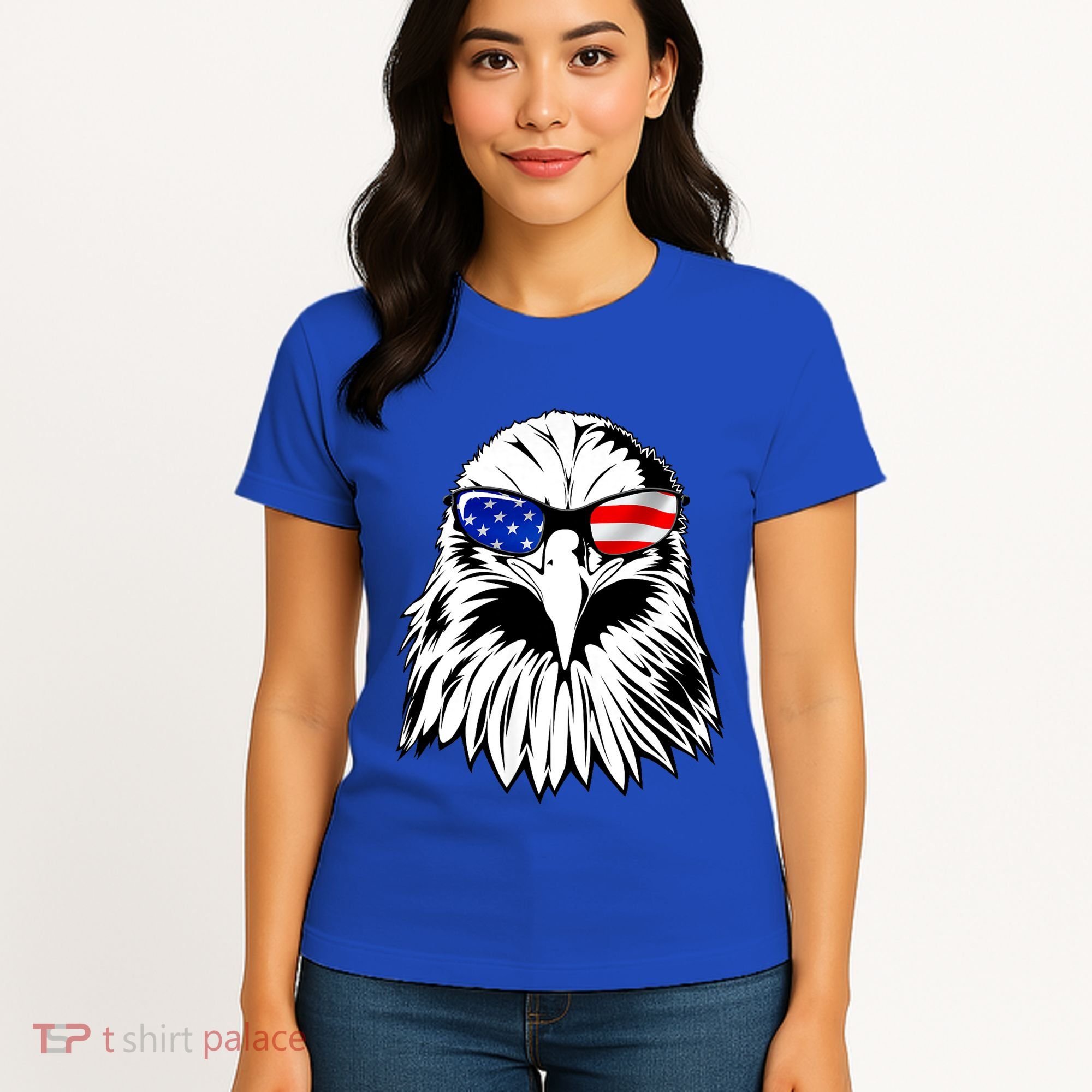 Eagle Sunglasses 4th Of July American Flag Women's T-Shirt