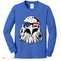 Eagle Sunglasses 4th Of July American Flag Kids Long Sleeve Shirt thumb 0