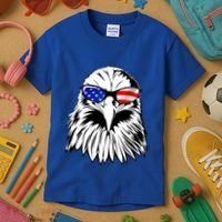 Eagle Sunglasses 4th Of July American Flag Kids T-Shirt thumb 3