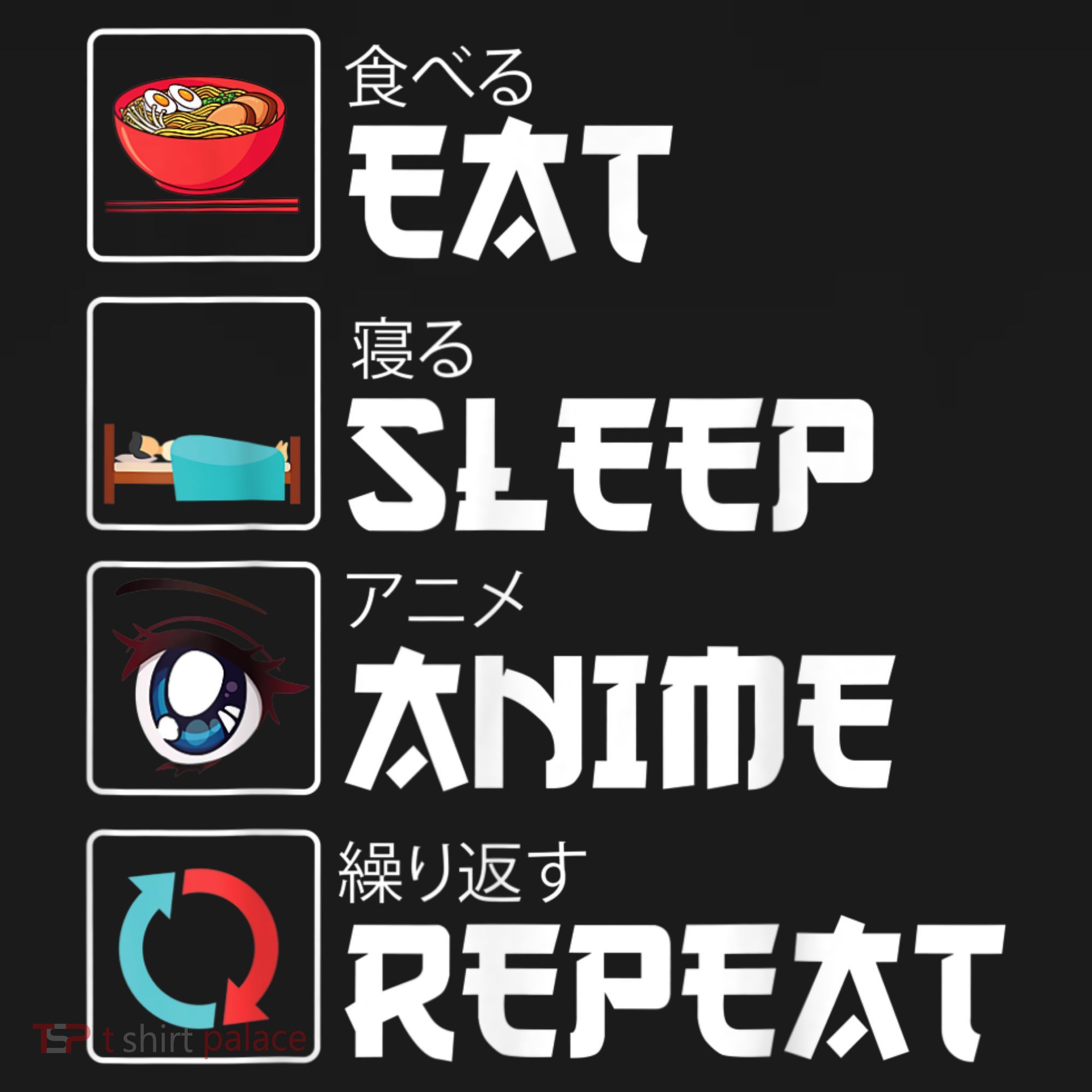 Eat Sleep Anime Repeat Funny Manga Otaku Girls Boys Anime Women's Tank Top