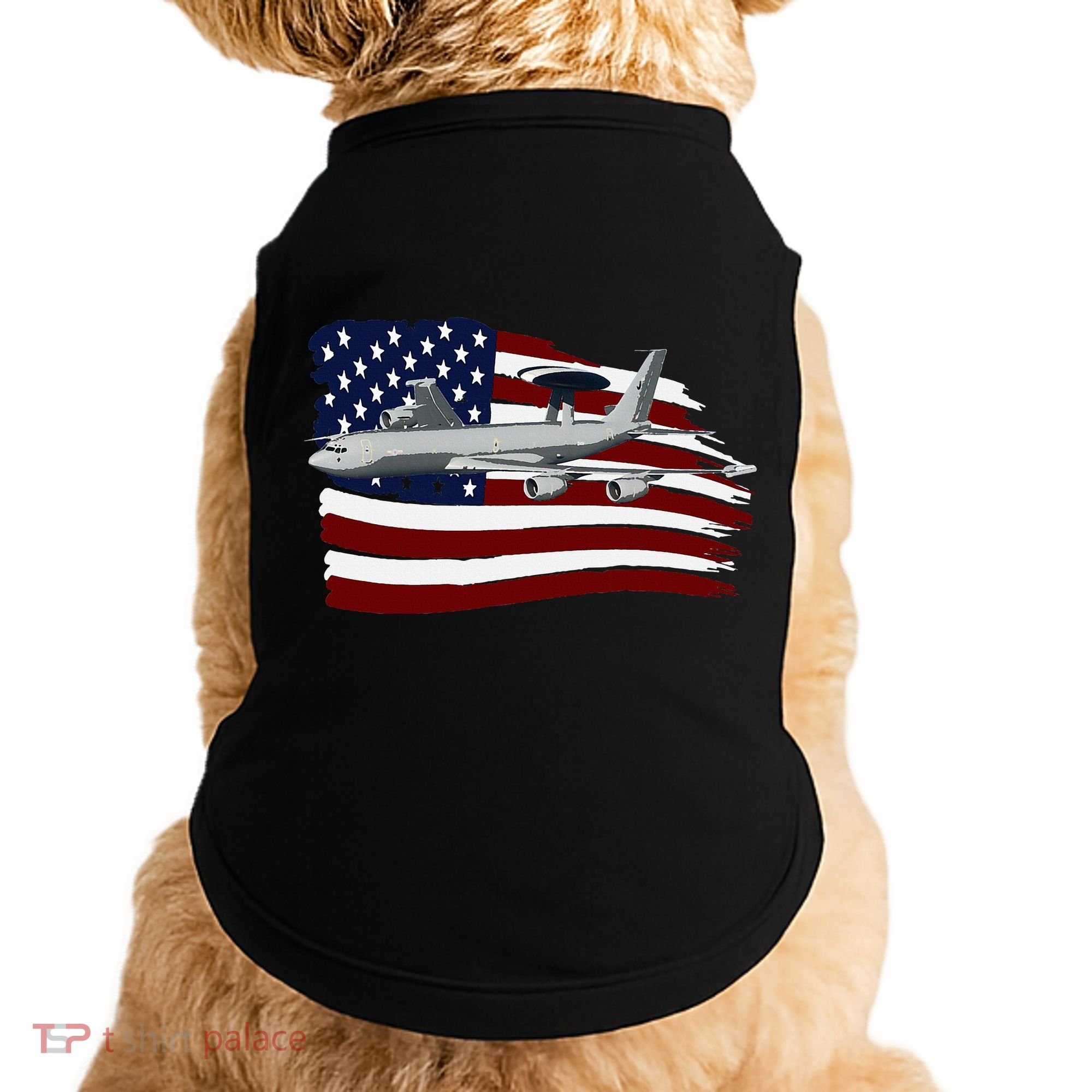 E3 Sentry Awacs Plane Us Flag Usa Doggie Tank