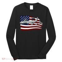 E3 Sentry Awacs Plane Us Flag Usa Long Sleeve Shirt thumb 0