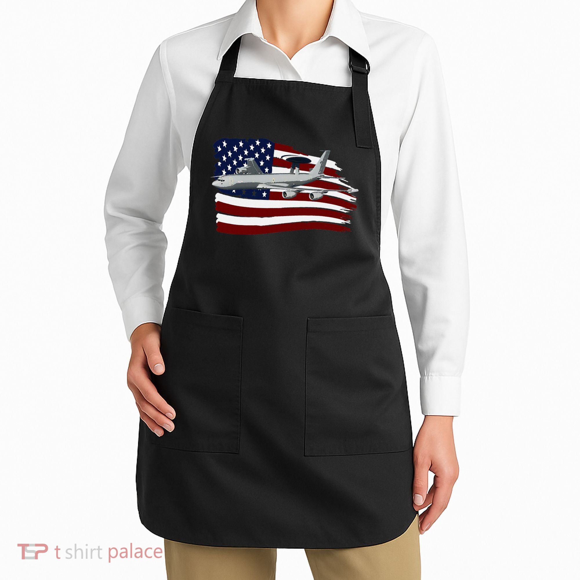E3 Sentry Awacs Plane Us Flag Usa Apron