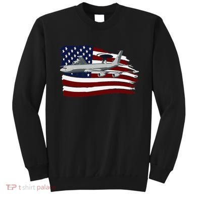 E3 Sentry Awacs Plane Us Flag Usa Sweatshirt