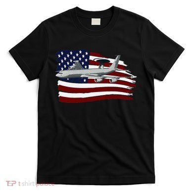 E3 Sentry Awacs Plane Us Flag Usa T-Shirt